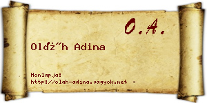 Oláh Adina névjegykártya